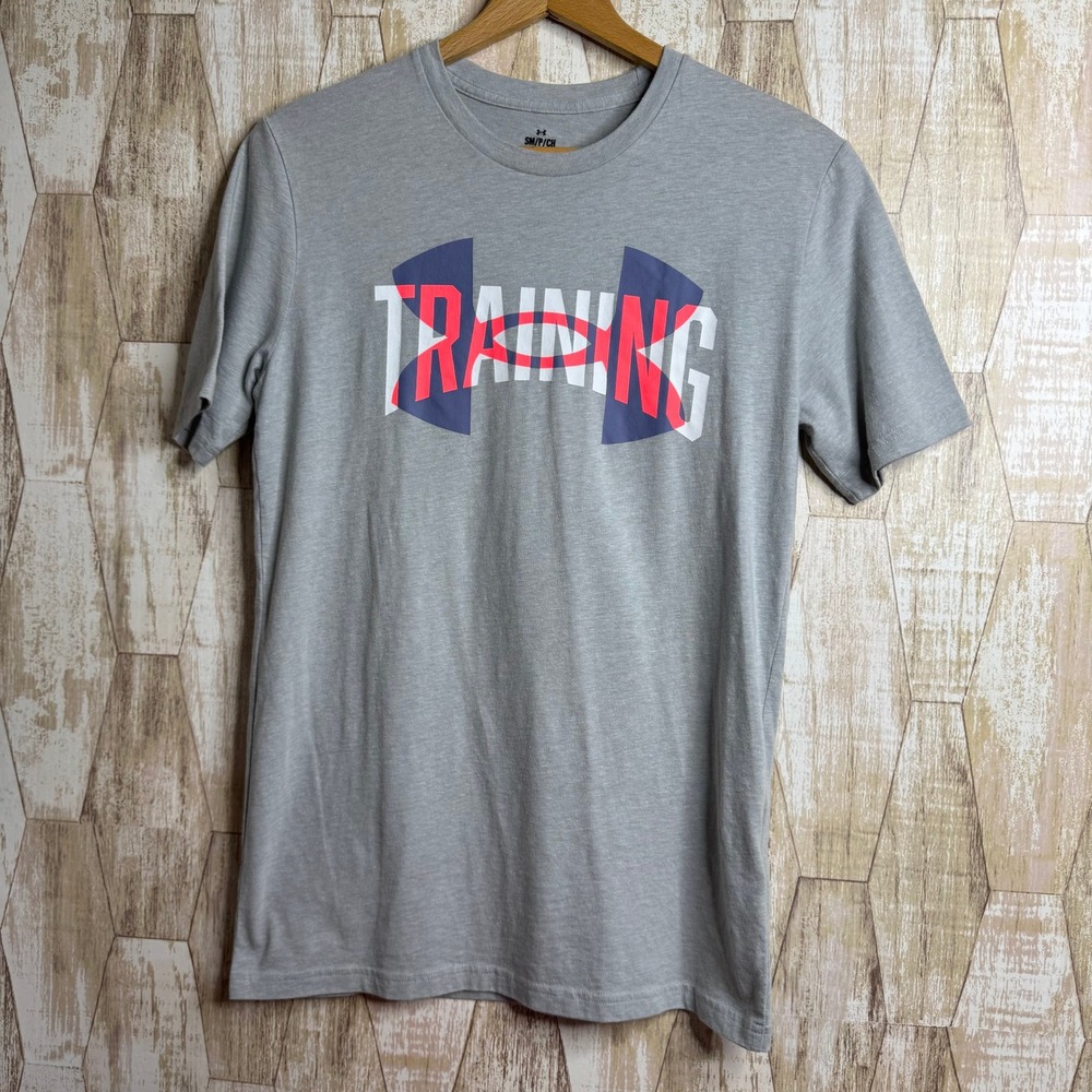 Under Armour Training Graphic T-Shirt Mens Small Gray‎ Short Sleeve